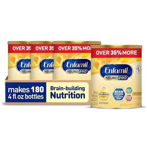 Enfamil NeuroPro Baby Formula, Milk-Based Infant Nutrition, MFGM* 5-Year Benefit, Expert-Recommended Brain-Building Omega-3 DHA, Exclusive HuMO6 Immune Blend, Non-GMO, 113.2 oz​