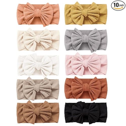 Niceye Baby Girls Headbands with Bows Handmade Hair Accessories Stretchy Hairbands for Newborn Infant Toddler