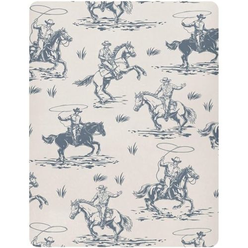 Cowboys Horse Western Crib Sheets Soft Breathable Fitted Baby Playard Sheets Mattress Cover for Girl Boys, 39" x 27" x 5"