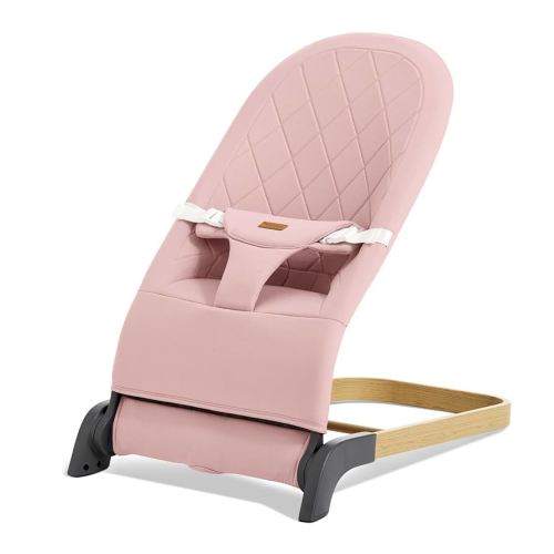 Foldable Baby Bouncer, Baby Bouncer Seat with 3 Adjustable Heights, Portable Newborn Rocker, Ergonomic Bouncer Seat for Natural Bounce, Bouncer for Babies 0-6 Months, Soft Cotton (Pink)