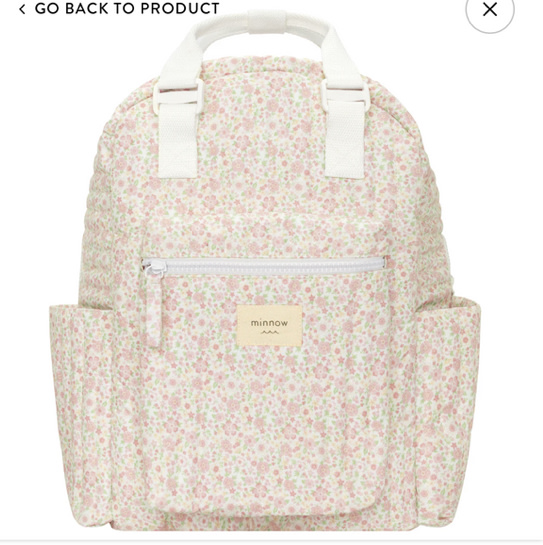 antique floral coated everyday backpack/diaper bag  – minnow