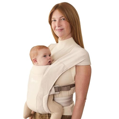 Ergobaby Embrace Newborn Baby Carrier for Infants 0-12 Months (7-25 lbs) - Ergonomic 2-Position Infant Carrier with Head and Neck Support, Hip-Healthy Positioning - Cream