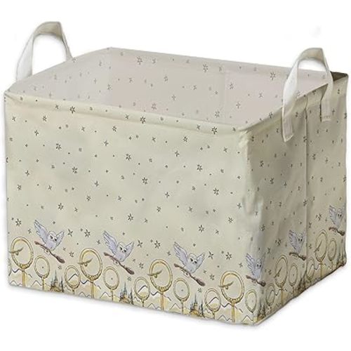 Magical Storage Basket Magical Wizard Laundry Clothes Basket Broomstick Owl Nursery Basket With Hard Bottom Square Baby Toys Storage Box and Bins Toys Gifts Basket for Boy and Girl Magical Rooms Decor