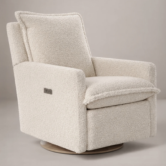 Sheepskin Linen | Flynn | Swivel Nursery Recliner | Oilo™ Studio
