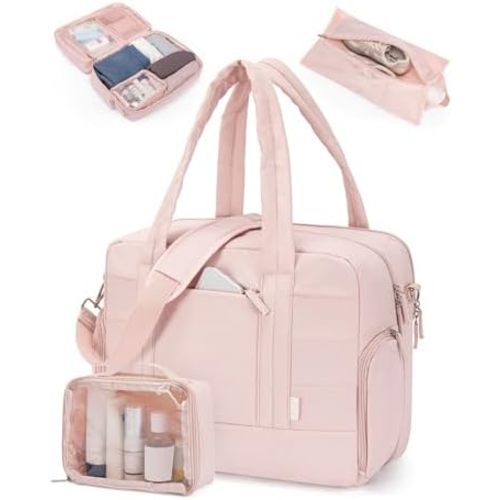 CLUCI Duffle Bag for Business Travel, Weekender Puffer Carry On With Shoe Compartment, Overnight Women's Bag With Laptop Storage