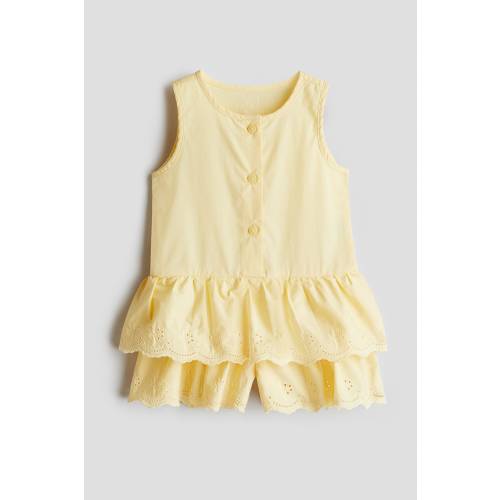 FLOUNCED COTTON ROMPER SUIT
