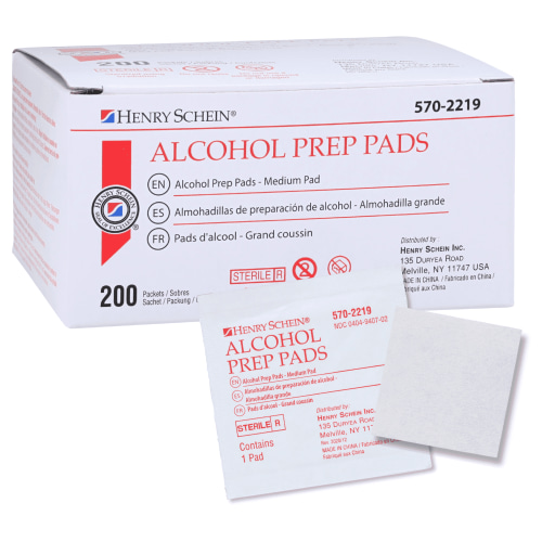 Henry Schein 2-Ply, Sterile Skin Prep Pads, 200 Count - 1 Pack