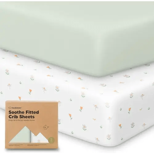 KeaBabies 2-Pack Organic Crib Sheets for Boys, Girls - 52x28 Fitted Crib Mattress Sheet Neutral, Breathable Jersey Cotton Cover for Baby Bed, Toddler Mattress, Soft & Cute Prints (Wildflowers)