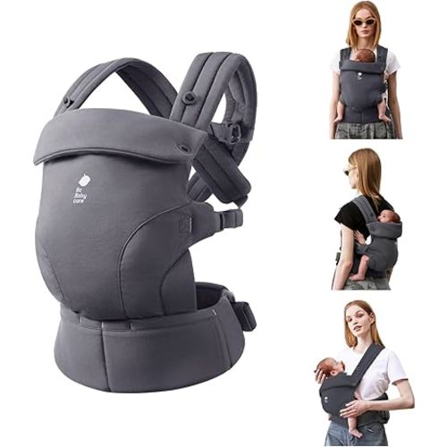 Bc Babycare CocoonGo Baby Carrier – CloudTouch Soft & Ergonomic Baby Carrier for 7–44 lbs | Easy to Wear, Adjustable Fit, Travel-Ready, Machine Washable (Grey)