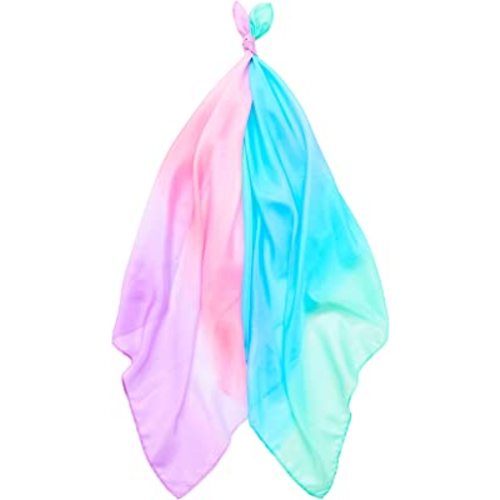 Sarah's Silks - Set of 2 Mini Playsilks, 100% Silk 21" Square Scarf for Dance, Movement and Pretend Play - Blossom and Sea