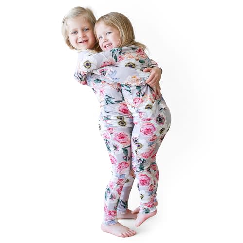 Posh Peanut Girls Pajamas - Soft, Viscose from Bamboo PJs for Kids - Matching, Long Sleeve Toddler Pajamas for Girls