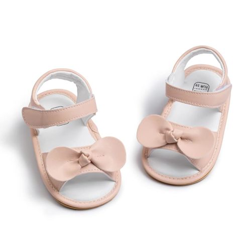 Meckior Baby Toddler Infant Girls PU Leather Soft Open Toe Summer Sandals Flower Princess Flat Shoes