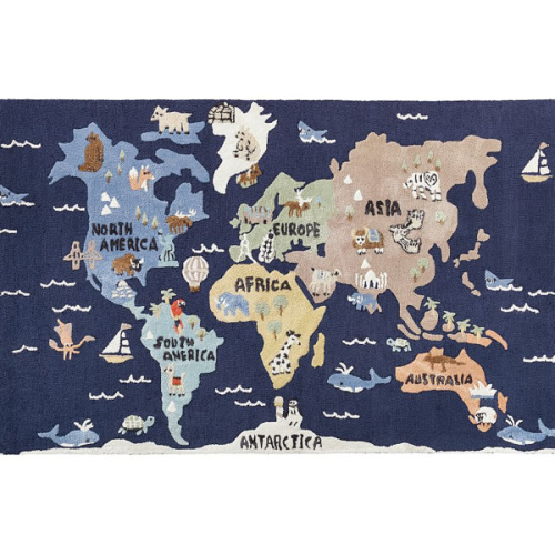 Pottery Barn Kids 3-D Activity World Map Play Rug