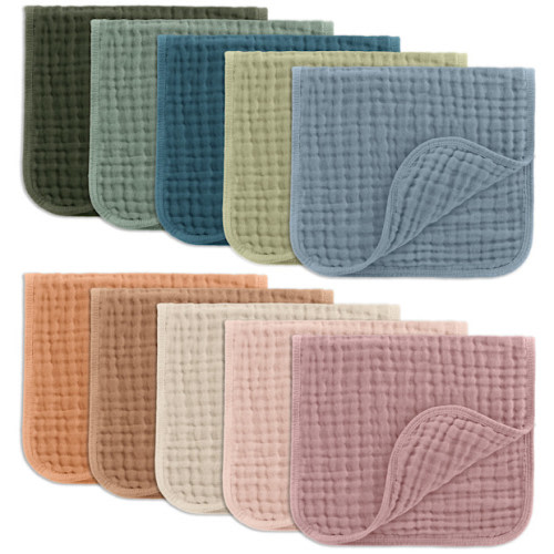 Muslin Burp Cloths, Set of 10