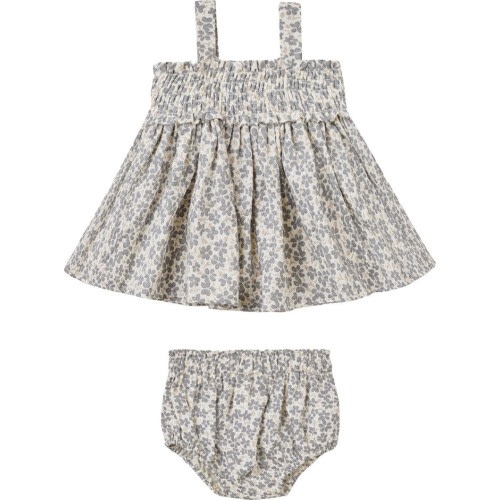 Baby Mae Floral Smocked Organic Cotton Top & Bloomers Set, 3-6M, Poppy