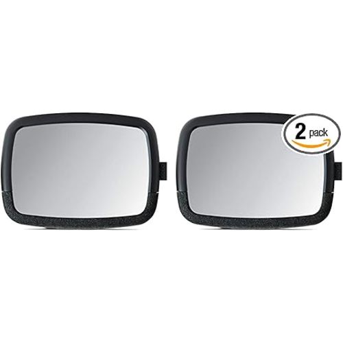 Munchkin® Brica® 360 Pivot Baby in-Sight® Wide Angle Adjustable Car Mirror, Crash Tested and Shatter Resistant, Black (Pack of 2)