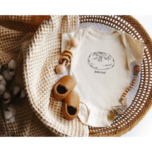Little Loaf Bread Baby Bodysuit – Purple & Pine