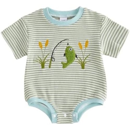 Newborn Baby Boy Girl Romper Funny Letter Embroidery Short Sleeve Round Neck Bodysuit Cute Infant Summer Clothes
