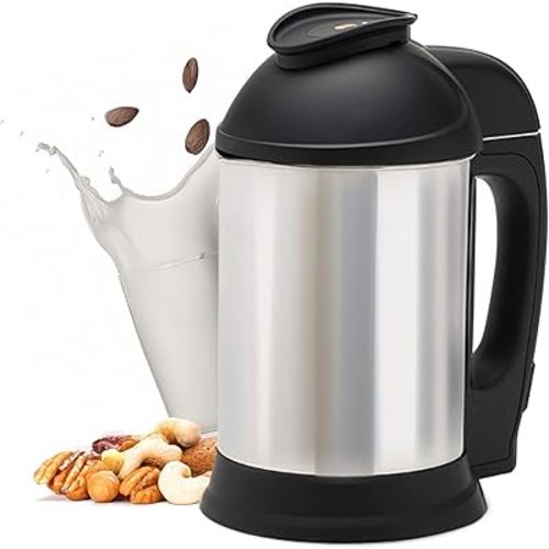 Almond Cow Nut Milk Maker Machine, Plant-Based Milk Maker for Almond, Oat, Cashew, Soy Milk, Stainless Steel, No Straining Needed - Makes 5-6 Cups, 120V