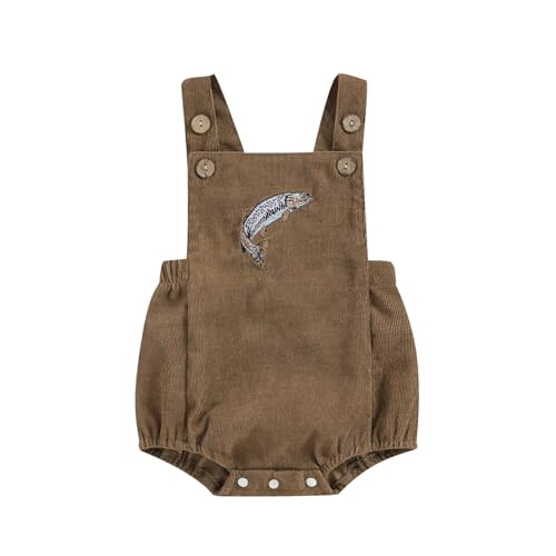 Infant Baby Boy Girl Mallard Duck Corduroy Overalls Romper Embroidery Duck Sleeveless Bodysuit Hunting Baby Clothes