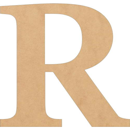 Wooden Letters Craft, Unfinished 4'' Tall Times R, Alphabet Small MDF Shape