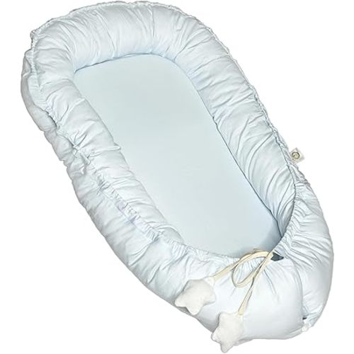 Baby Lounger For Newborn | Durable & Machine Washable Baby Lounger Cover | Breathable Cotton & Portable Baby Nest | Infant Lounger, No Fuss Baby Travel Changing Pad | Organic Reversible Snuggle Design