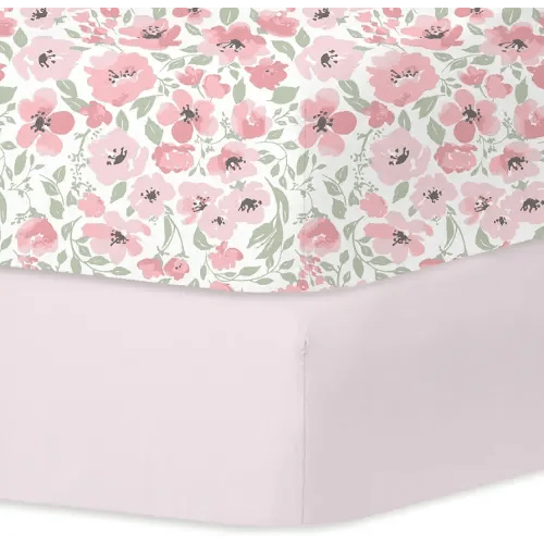 Little Grape Land Crib Sheets for Boys and Girls 2pk Baby Crib Fitted Sheet for Standard Size Crib and Toddler Mattress Super Soft Baby Sheet, Daliah