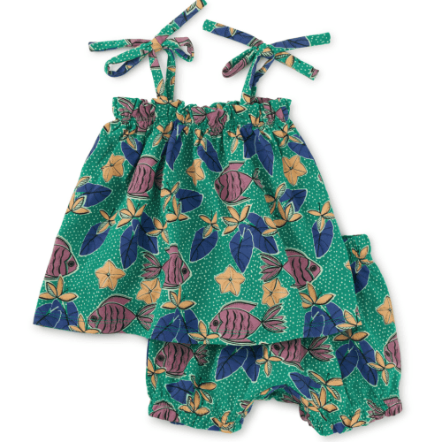 Tie Shoulder Baby Set | Tea Collection 6-9 M