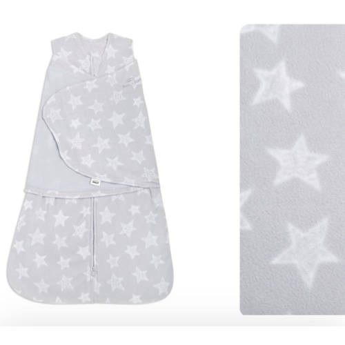Gray Stars Newborn Micro-Fleece Swaddle | HALO