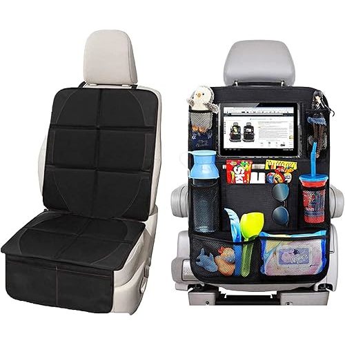 Car Seat Protector + Kick Mat Car Seat Organizer, Waterproof Padding Protector for Child Baby Car Seat, Prevent Car Seat Damage (Car Seat Protector + Kick Mat)