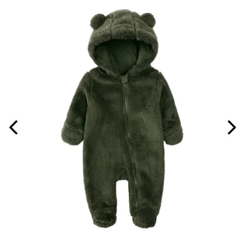 Thick Cotton Bear Hood Baby Snowsuit