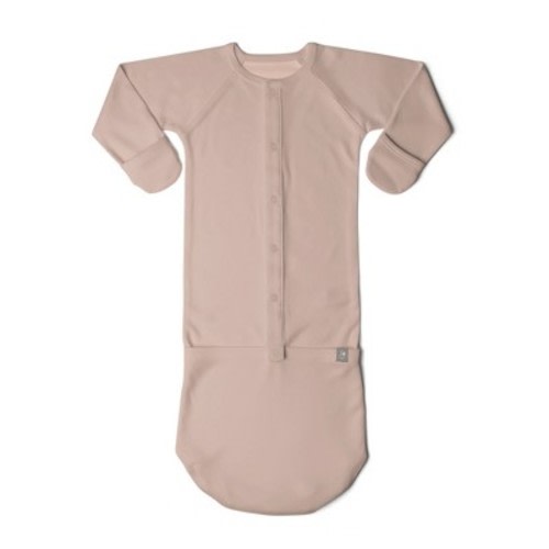 Goumikids Viscose Organic Cotton Convertible Baby Gown, Color: Rose, Size: nb