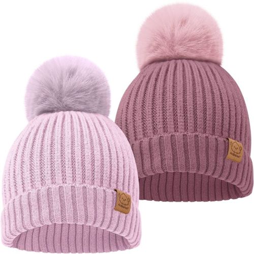 Keababies 2pk Baby Hats, Baby Beanies, Newborn Hats For Baby Girls, Boys, Baby Winter Hat, 0-36 Months Infant Hat (rust)