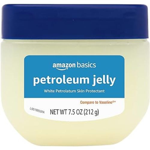 Amazon Basics Petroleum Jelly White Petrolatum Skin Protectant, Unscented, 7.5 oz, 1-Pack, (Previously Solimo)