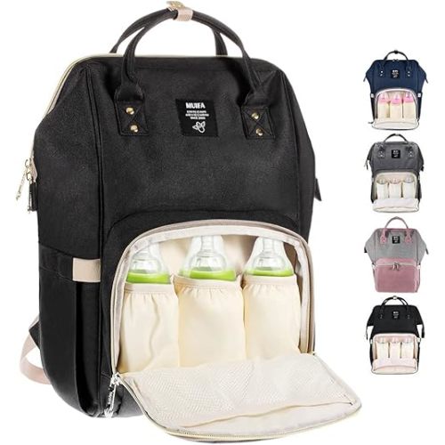 MUIFA Diaper Bag Multi-Function Waterproof Travel Backpack Nappy Bag for Baby Care with Insulated Pockets