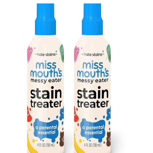 Miss Mouth's Messy Eater Stain Treater Spray - 4oz 2 Pack Stain Remover - Newborn & Baby Essentials - No Dry Cleaning Food, Grease, Coffee Off Laundry, Underwear, Fabric