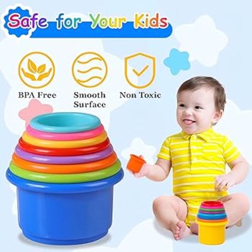 Stacking Cups, Toys for Toddlers 1-3 Year Old Stack and Count, Colorful Baby Stacking Water Set, Stackable Cups for Learning, Toddler Water Table Toy, Baby Bath Toy, Toddler Cup Toys (8 Count) : Amazon.com.au: Toys & Games