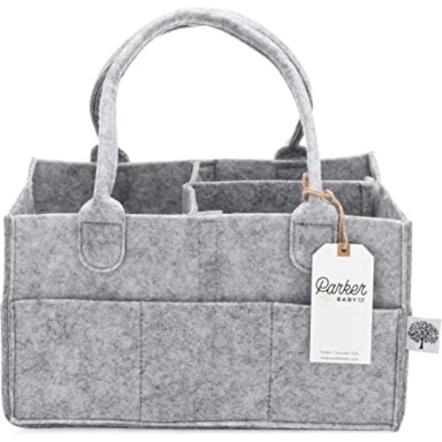 Amazon.com: Parker Baby Diaper Caddy - Nursery Storage Bin and Car Organizer for Diapers and Baby Wipes - Grey : Baby