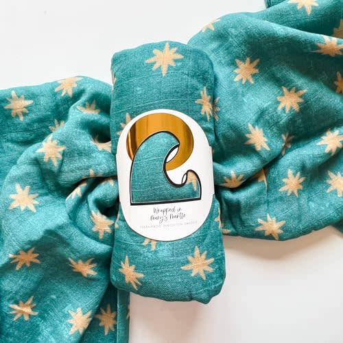 Our Lady of Guadalupe Catholic Baby Swaddle | Mary's Mantle Soft & Luxury Baby Muslin Cotton Swaddle Blanket | Newborn Essentials for Girls and Boys | 47" X 47" Our Lady of Guadalupe Stars Swaddle