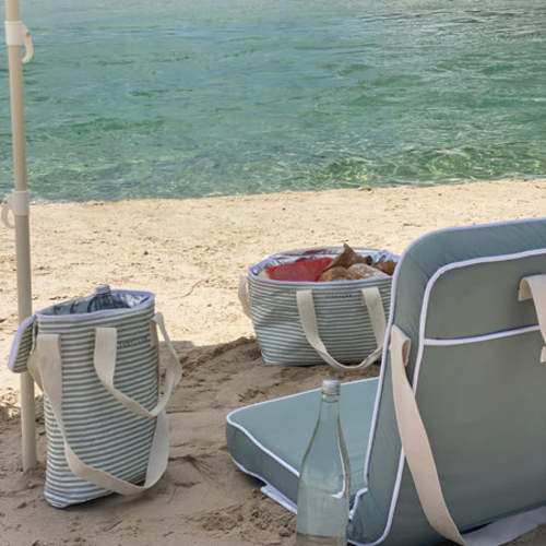 Light Cooler Bottle Bag | La Palma Sage Stripe