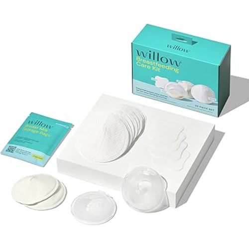 Willow - Breastfeeding Care Kit - Includes Catch- All Cups, Gel Nipple Pads, Resusable & Disposable Breast Pads - Free Feeding Course & Lacation Support - Breastfeeding Essentials for Postpartum