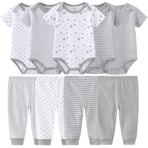 Baby Layette Set Baby Boys' 9-Piece Bodysuits Pants Set Toddler Girl Boy Unisex Baby Gift Sets