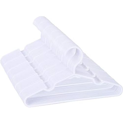 Baby Hangers for Closet - 11.4 Inch 100 Pack Plastic Kids Hangers - Children Hangers & Infant Hangers & Toddler Hangers for Clothes (White)