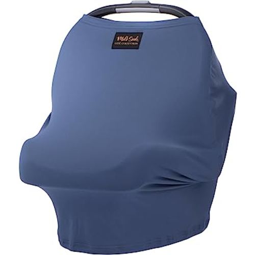 Milk Snob Original 5-in-1 Luxe Cover in Ocean Blue - Added Privacy for Breastfeeding, Baby Car Seat, Carrier, Stroller, High Chair, Shopping Cart, Lounger Canopy, Newborn Essentials, Nursing Top