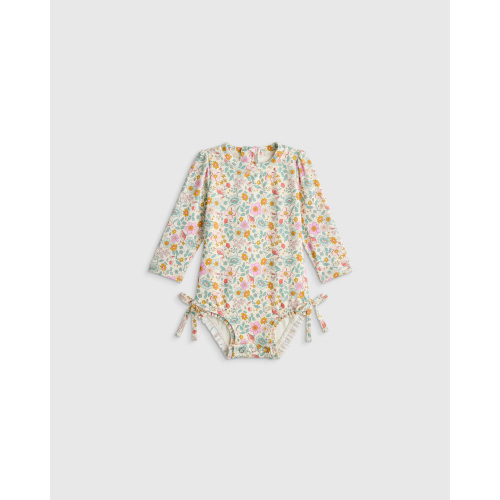 Long Sleeve Tie One-Piece Swimsuit - Baby in Soft Ditsy Floral
