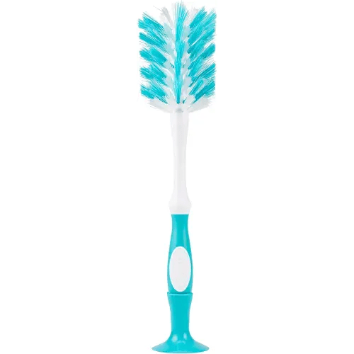 Dr. Brown's Deluxe Bottle Brush, Cleaning Brush for Baby Bottles, Nipples, and Sippy Cups with Suction Cup Stand & Bonus Brush, BPA Free