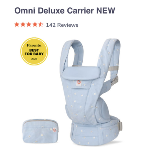 Cotton Serene Blue Shop Omni Deluxe Baby Carrier - NEW CARRIER | Ergobaby