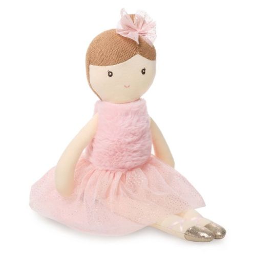 Bearington Lil' Ballerina Brunette 16.5 Inch Doll - Stuffed Plush Baby Doll for Girls, For Ages 3-14