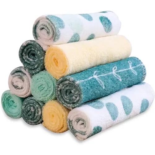 Spasilk Baby 10 Pack Soft Terry Bath Washcloth Wipes