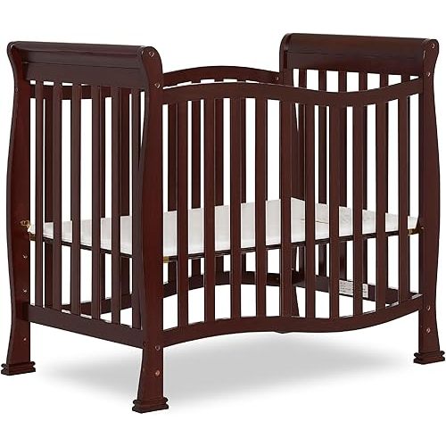Dream On Me Violet 4-In-1 Convertible Mini Crib In Espresso, Greenguard Gold Certified, JPMA Certified, 3 Position Mattress Height Settings, Non-Toxic Finish